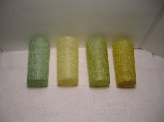 (4) Vintage Color Craft Spaghetti String Rubber Coated Tumblers 10 Oz.