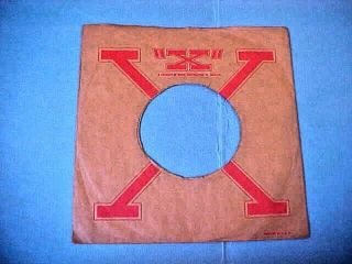 Vintage 45rpm Company Record Sleeve " X " Label - Rca Victor Subsidiary Red /tan