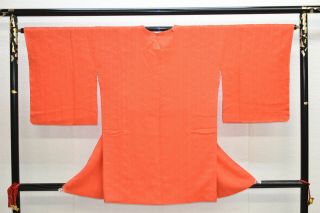 Vintage Silk Kimono Jacket:classic Poppy Red Triangle Geometric@ym02