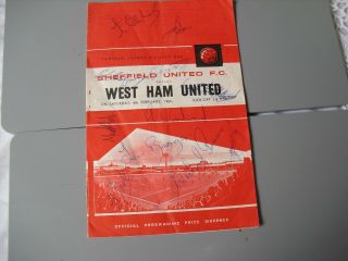 West Ham Vintage 1965 Signed Programme