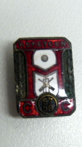 Vintage Hopetoun 1957 - 58 Cricket Club Enamel Members Badge Stokes Melbourne