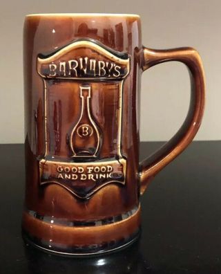 Vintage Barnaby’s Good Food And Drink Restaurant Ceramic Beer Stein Mug Hall Usa