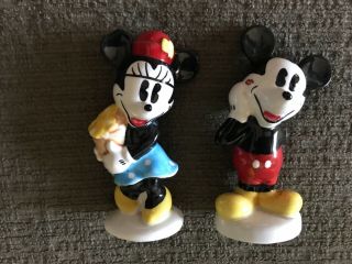 Vintage 90’s Disney Mickey & Minnie Mouse Ceramic Salt & Pepper Shakers