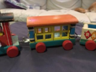 VINTAGE 1963 FISHER PRICE HUFFY PUFFY TRAIN 999.  Wood Pull Toy. 5