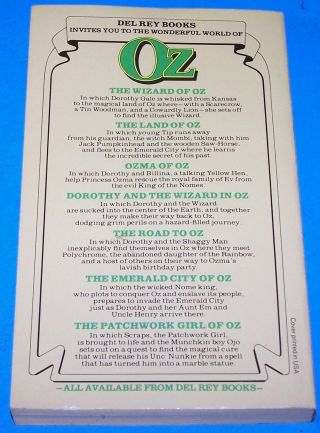 Vintage 1979 Del Rey Oz Novel Ozma of Oz Book 3 - Wizard of Oz 4
