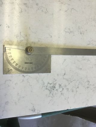 Craftsman No.  4029 Stainless Steel Square Head Protractor,  Vintage