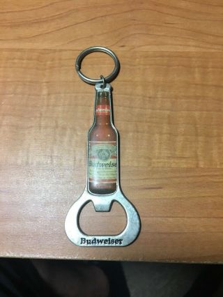 Vintage Budweiser Bottle Opener & Key Chain Miniature 2 1/2 " 2.  5 Inches