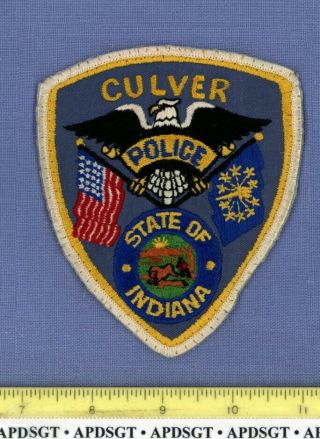 Culver (old Vintage) Indiana Sheriff Police Patch Us Flag State Seal