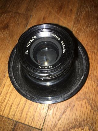 Vintage Nikon Lens EL - NIKKOR 1:2.  8 f=50mm with Case 2