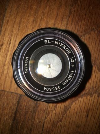 Vintage Nikon Lens EL - NIKKOR 1:2.  8 f=50mm with Case 4