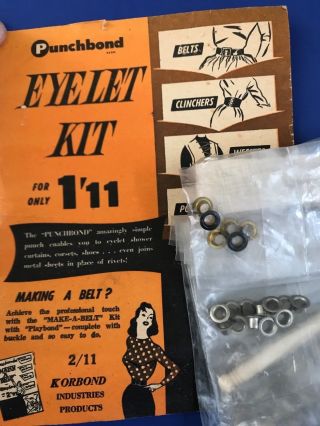 Vintage Korbond Eyelet Kit 1950s 1960s Punchbond Sewing Diy Craft