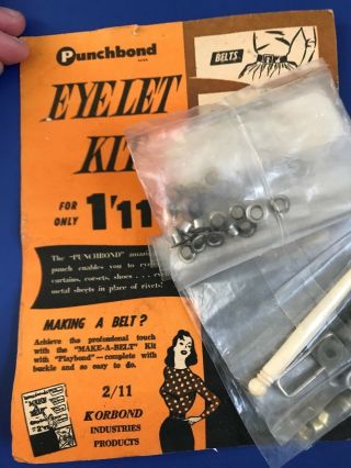Vintage Korbond Eyelet Kit 1950s 1960s Punchbond Sewing DIY Craft 2