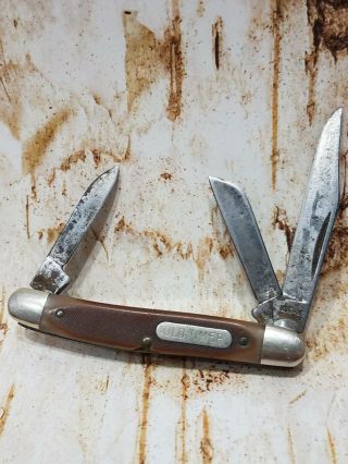 Vintage Usa Schrade Old Timer 1080t Stockman Pocket Knife
