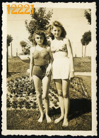 Vintage Photograph,  Sexy Girls Posing In Swimsuit 1930’s Hungary