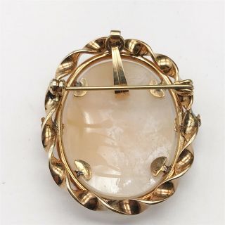 VINTAGE 9ct ROLLED GOLD CARVED CAMEO SHELL COSTUME JEWELLERY LADIES BROOCH 4