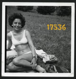Sexy Woman Smiling In Bikini,  Swimsuit Vintage Photograph,  1960’s Hungary