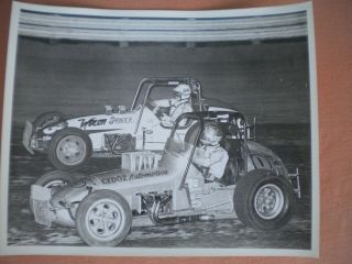 Vintage Tri - County Speedway Photo 2 Midget Race Cars By Wayne Doebling