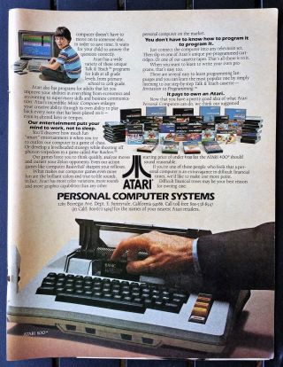 Vintage 1980 Atari Personal Computer 400 2 Page Full Color Ad