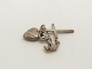 Vintage Sterling Silver Faith,  Hope And Charity Charm.