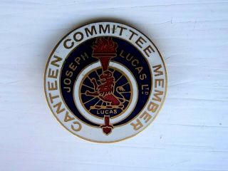 Lucas Canteen Committee Member Vintage Badge Stamped Miller