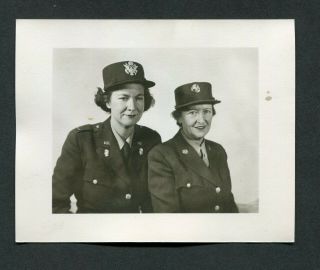Vintage Photo Portrait Wwii Wacs Military Women In Army Uniforms 985052