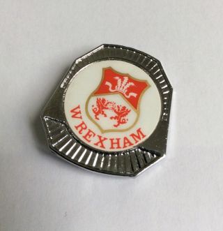 Old Wrexham Football Club Fc Afc Badge Crest Emblem 1970’s Insert Vintage Pin 8