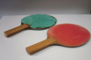 Set of 2 Vintage Silver Cup Champion Winner Tournament Wooden Ping Pong Paddles 3