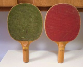 2 Vintage Amc Official Equipment Table Tennis Ping Pong Paddles Very