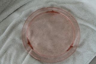Vintage Pink Depression Glass - 3 Footed Cake Plate Sunflower Pattern