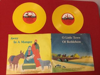 Vintage 2 Golden Records Christmas Away In A Manger & O Little Town Of Bethlehem