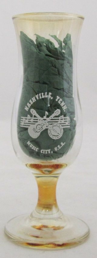 Vintage Mini Hurricane Nashville Tennessee Music City Usa 1.  5 Oz Shot Glass