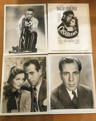 4 Vintage (ua Released) Black & White Photographs Of Humphrey Bogart 8x10