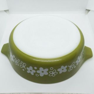 Vintage Pyrex Spring Blossom Crazy Daisy Green White 471 - B Casserole Oven Dish