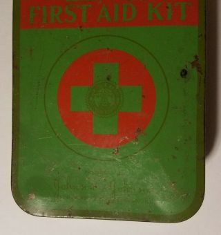 Vintage Official Boy Scouts of America Belt First Aid Kit Tin with List 4