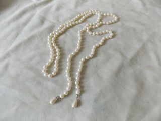Gorgeous Vintage Open Ended Cultured Pearl Long Beaded Necklace