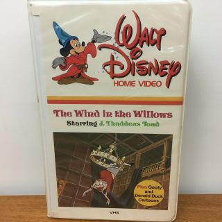 Walt Disney - The Wind In The Willows VINTAGE OOP White Clamshell VHS Tape 2