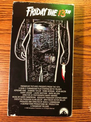 Friday the 13th VHS Video 1980 Vintage Cult Horror Movie Paramount Jason Slasher 2