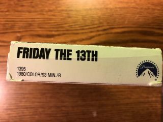 Friday the 13th VHS Video 1980 Vintage Cult Horror Movie Paramount Jason Slasher 4