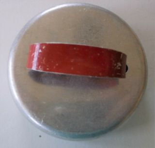 Vintage Aluminum Biscuit Cookie Cutter With Red Metal Handle No Center Insert