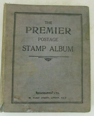 Vintage " The Premier Postage Stamp Album " With Stamps