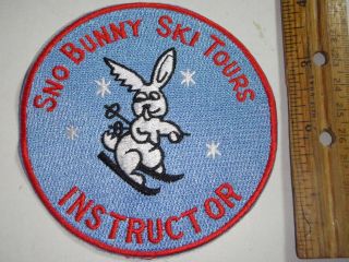 Vintage Sno Bunny Ski Tours Instructor Down Hill Skiing Patch Bx P 20