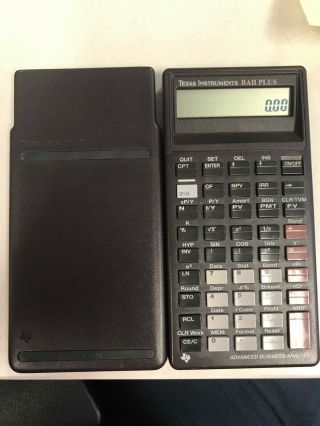 Vintage Texas Instruments Ba Ii Plus Business Analyst Calculator W/ Cover