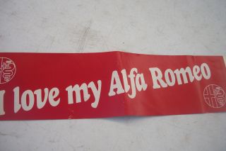 Vintage I Love My Alfa Romeo Bumper Sticker Decal