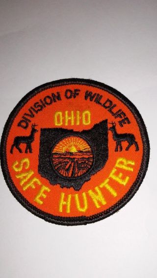 VINTAGE OHIO DIVISION of WILDLIFE - SAFE HUNTER - PATCH,  DEER 2