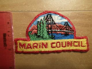 Vintage Souvenir Patch - Embroidered - Marin Council - Boy Scouts Of America