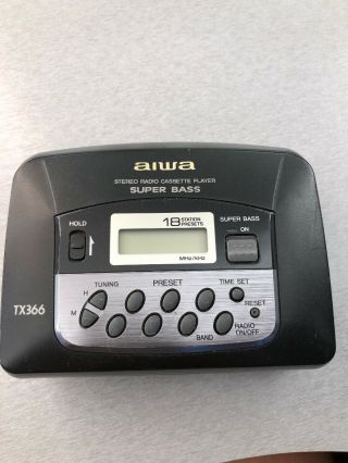 Aiwa Hs - Tx366 Portable Cassette Player Bass Vtg Fully And