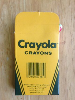 Vintage (1987) Hallmark Christmas ornament,  four mice in a Crayola crayon box 2