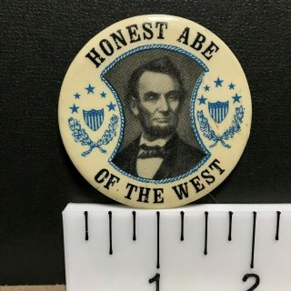 Abraham Lincoln Honest Abe Of The West (1967) 2 " Vintage Art Fair Pin - Back Button