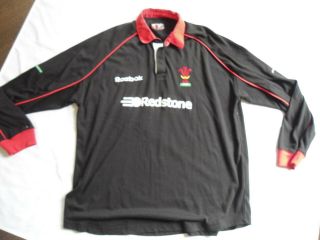 Vintage Wales Black Reebok Redstone Rugby Jersey Shirt Size Xl