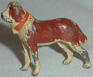 Vintage Lead Britains St Bernard Dog Figurine Model Home & Farm Series 1921 - 61